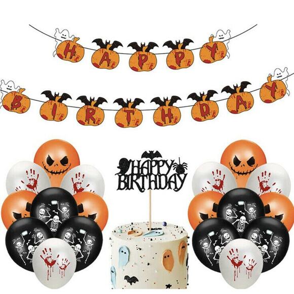 Does Not Apply Other - Happy Birthday Party Decorations Halloween Happy Birthday Party Banner Cake Top